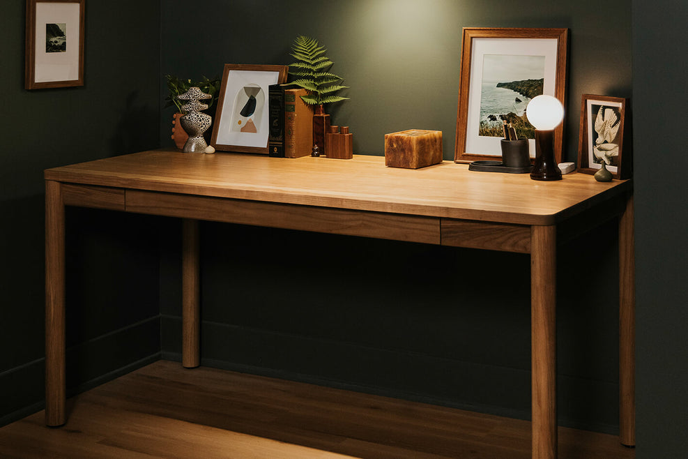 Holland Wood Desk in lifestyle shot